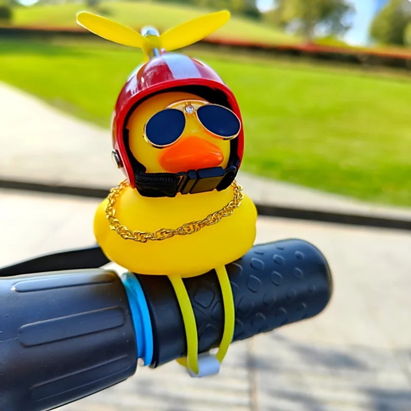 1PC small yellow duck car decorations for various helmets, cute toy decorations, rubber duck gifts, car ornaments and decoration