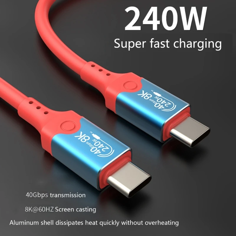 M17B USB4 40 Gbps transferência dados velocidade 240 USB C para USB C carregamento rápido 8K @ 60Hz