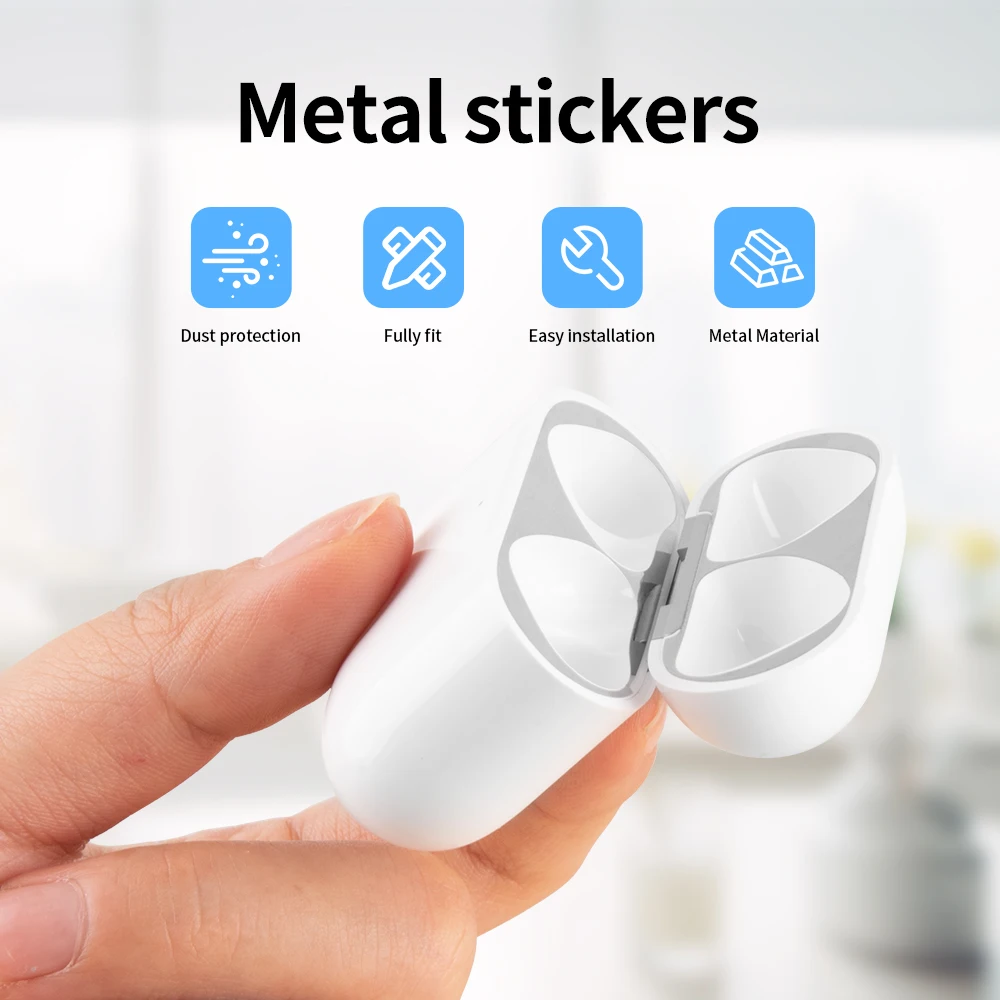 Dust-proof Scratchproof Sticker For AirPods AirPods 4 4th 3 2 1 Pro2 Sticker Dust Guard Protective Earphone Film Cover Stickers