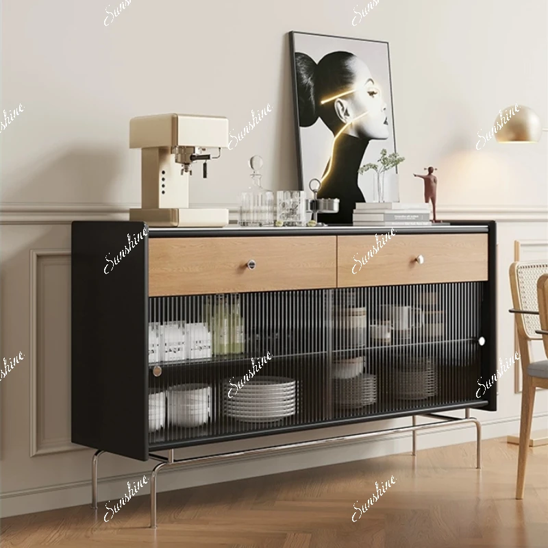 Nordic small apartment restaurant tea cabinet, retro slate storage locker
