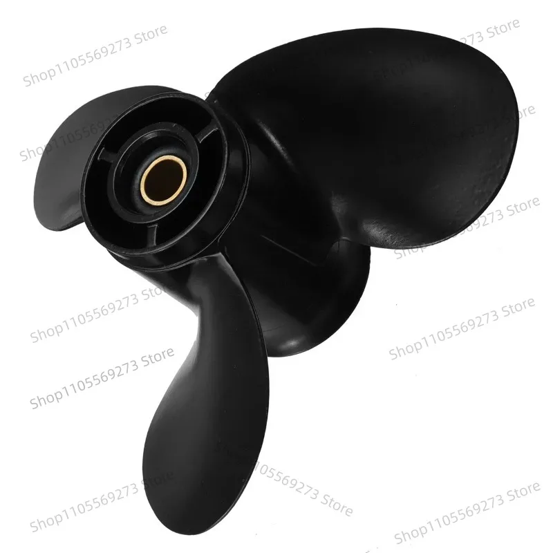 LH07 3 Blade Aluminum Outboard Propeller 9-1/4x11 13 Spline For Johnson Evinrude OMC 8-15HP Black