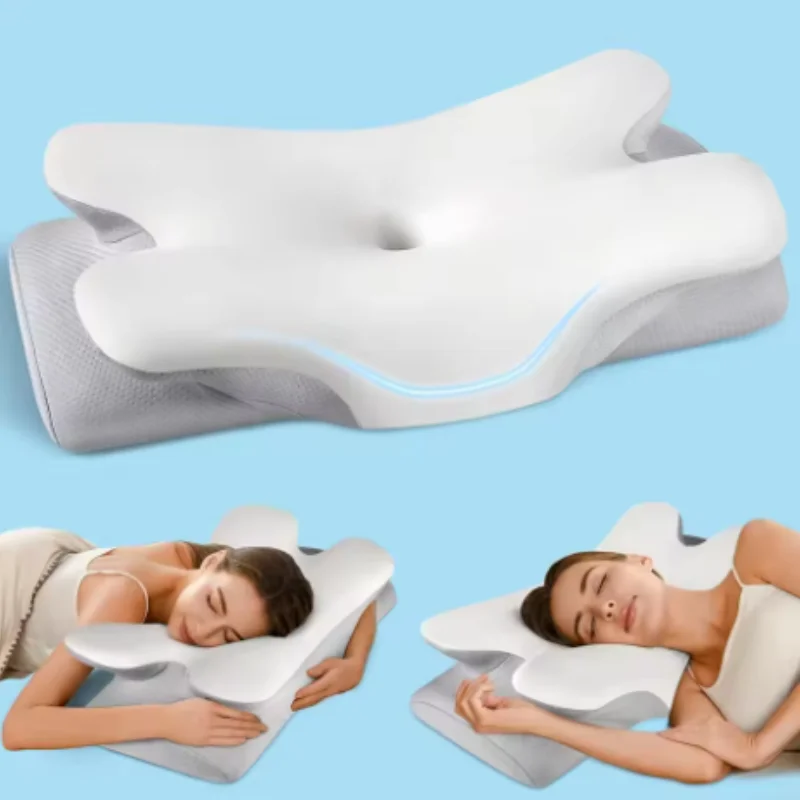 

Ледяная шелковая подушка в форме бабочки с медленным отскоком и нулевой точкой памяти с медленной защитой отскока для глубокого сна и шейного отскока