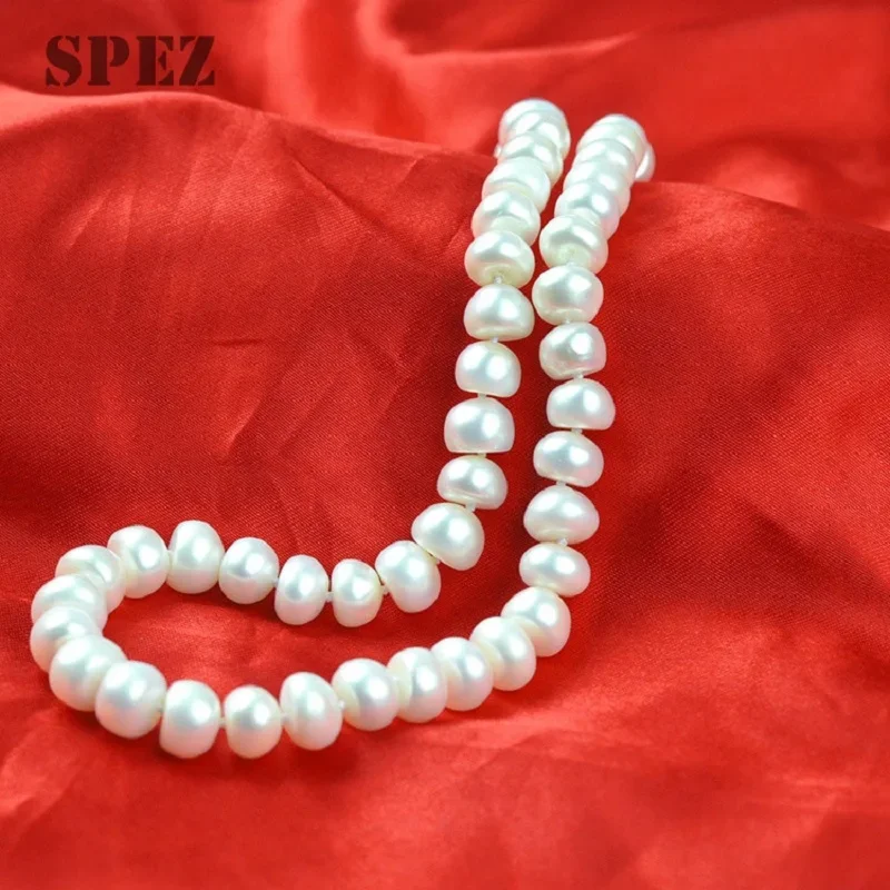 9-10mm Genuine Freshwater Pearl Necklace for Women Natural Pearl Strand Necklace Elegant Jewelry Gift 3
