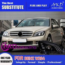 AKD Head Lamp for Benz W204 LED Headlight 2007-2011 Headlights c200 c260 c300 DRL Turn Signal High Beam Angel Eye Projector Lens