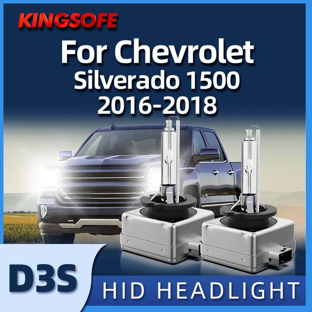 

KINGSOFE Xenon Car Headlight Bulb D3S HID Bulb Auto Lamp Accessories For Chevrolet Silverado 1500 2016 2017 2018