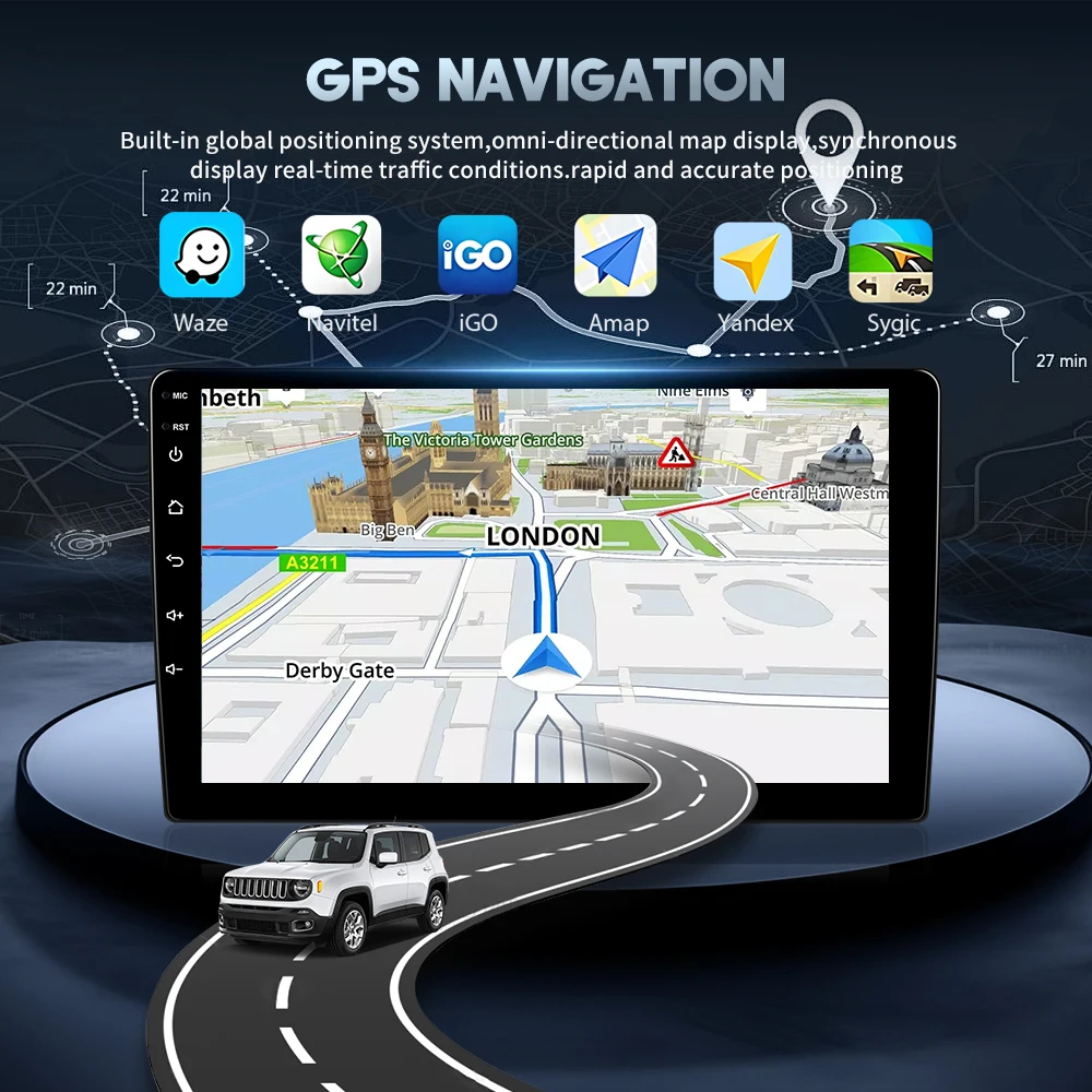 Reproductor Multimedia para Auto Android 2din con Voz AI Podofo para Citroën C3/MK2SC 2009-2016, Navegación GPS, Carplay, Android Auto, WIFI, DSP, FM, RDS, Bluetooth