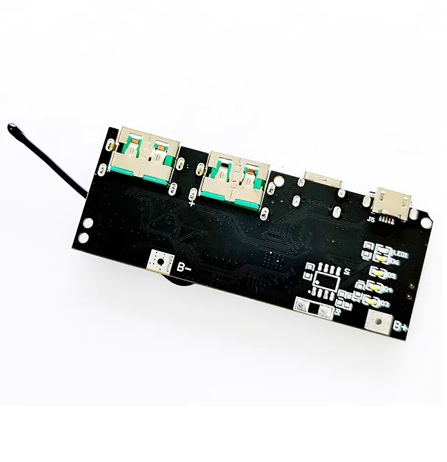 Внешний аккумулятор QC4.0 QC3.0 светодиодный с двумя USB-портами, 5 В, 22,5 А, 18650 Вт, Micro/Type-C USB, модуль зарядки, защита от перегрева/цепи