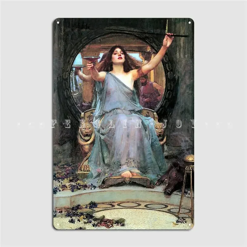 Circe Offering The Cup To Odysseus John William Waterhouse Metal Plaque Poster Plates Retro Party Wall Pub Tin Sign Posters