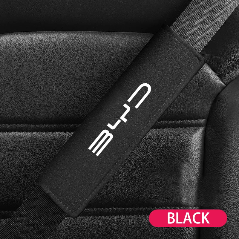 1pc Imitation Deer Skin Car Safety Belt Cover Ornament Seatbelt Shoulder Protector For BYD Atto Song PRO Han EV Tang DM Yuan Qin