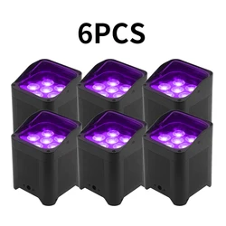 6PCS 6X18W Battery Led Par Lights RGBWA+UV 6IN1 Stage Effect Lighting With DMX Control Wireless APP for Wedding Party Light