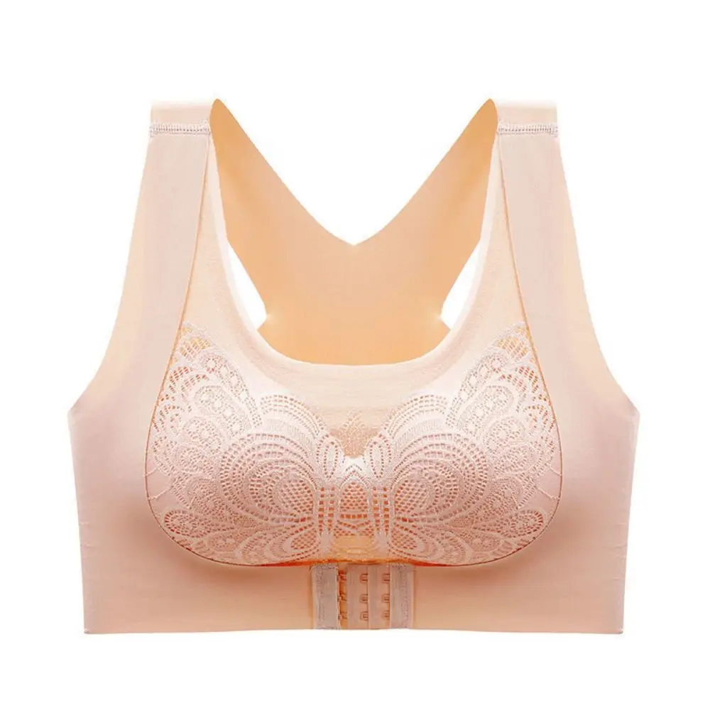 

Sling Top Cross Beauty Back Breast Pad Crop Top Full Cup Seamless Push Up Bra Gathered Bra Front Closure Bra Tank Top