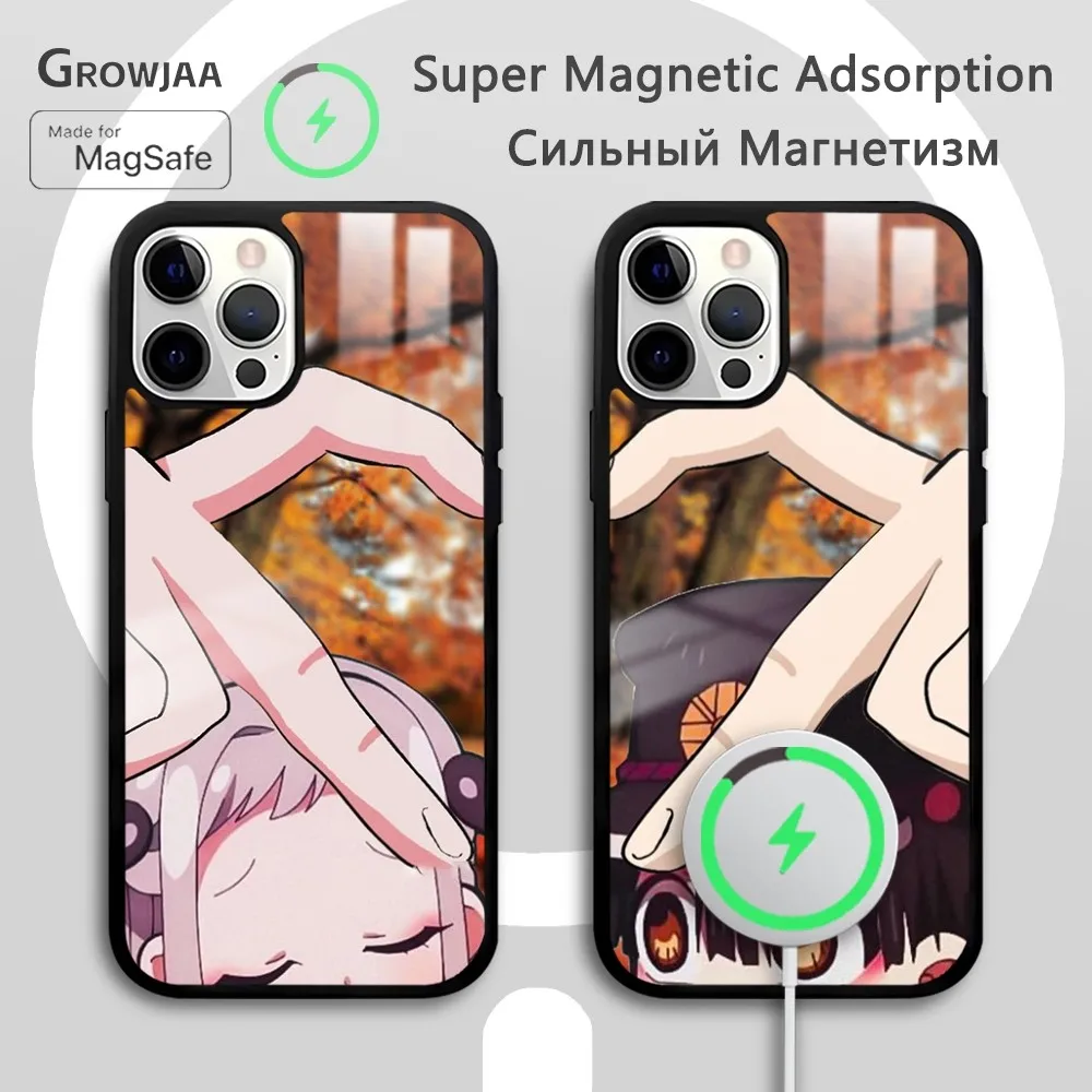 Cool H-Hanako-kun Anime Phone Case For iPhone 16 15 14 13 12 11 Pro Max Plus Mini Magsafe Mirror Wireless Magnetic Funda