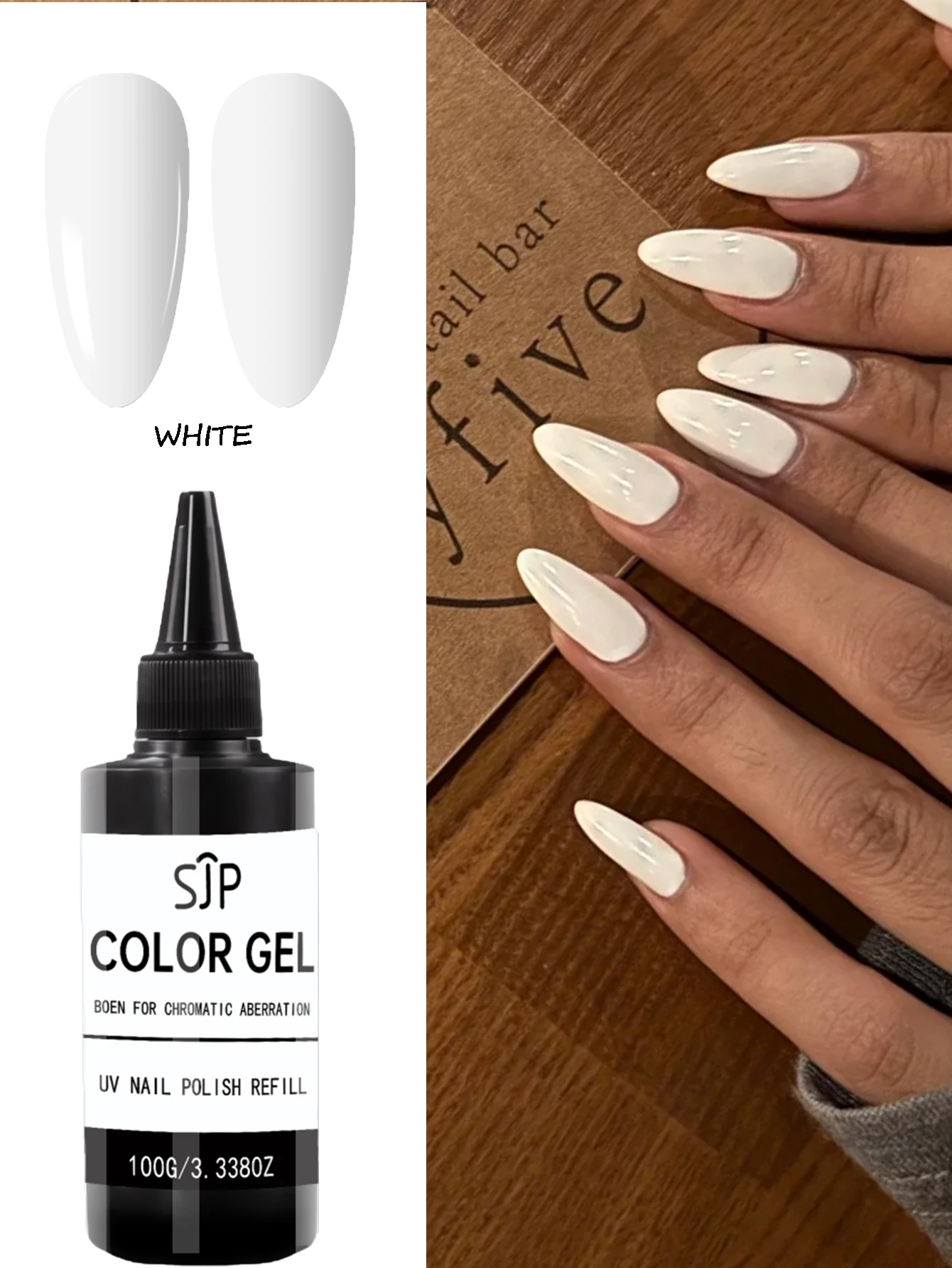 Smalto per unghie gel colorato da 100 ml (UV/LED), smalto semipermanente, confezione di ricarica per smalto artistico in gel bianco e rosso