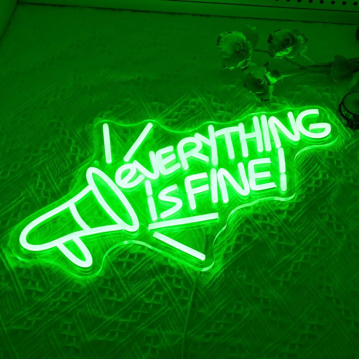 كل شيء على ما يرام علامة النيون عكس الضوء ملهمة القرن ضوء النيون إقتباس إيجابي LED لتخزين الممر غرفة نوم مكتب ديكور