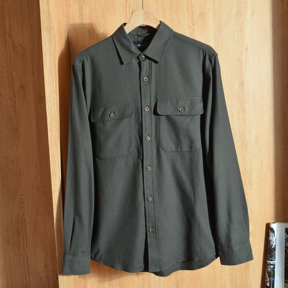 

Men's Fashion Casual Vintage Washed Faded Long Sleeve Workwear Shirt Autumn Loose Fit Breathable Standard Thickness 2024