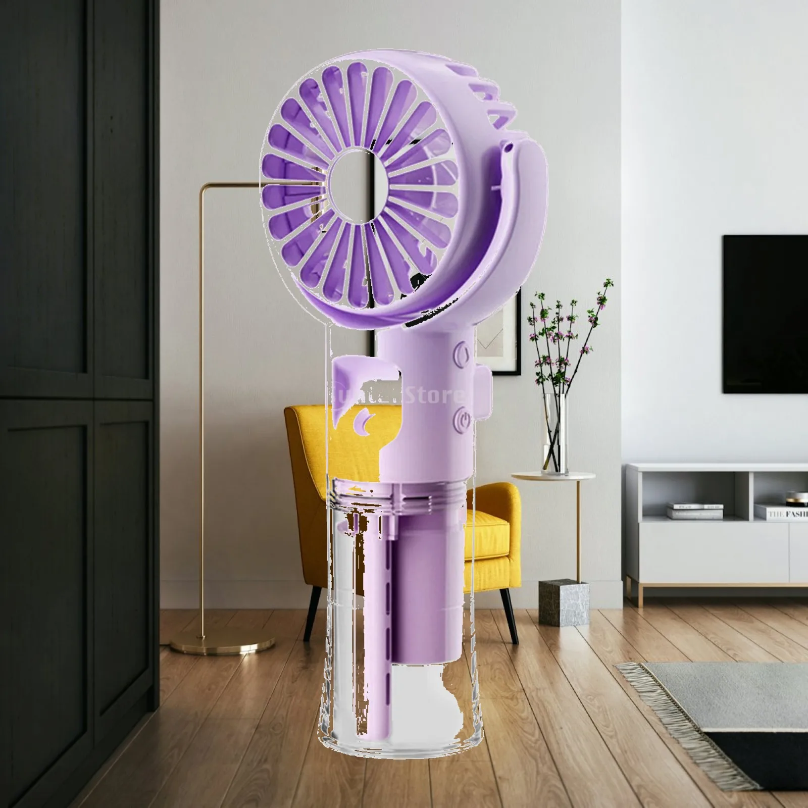Portable Handheld Misting Fan Rechargeable Mini Water Spray Fan with 4 Speeds Low Noise USB Cooling Fan for Travel Outdoor