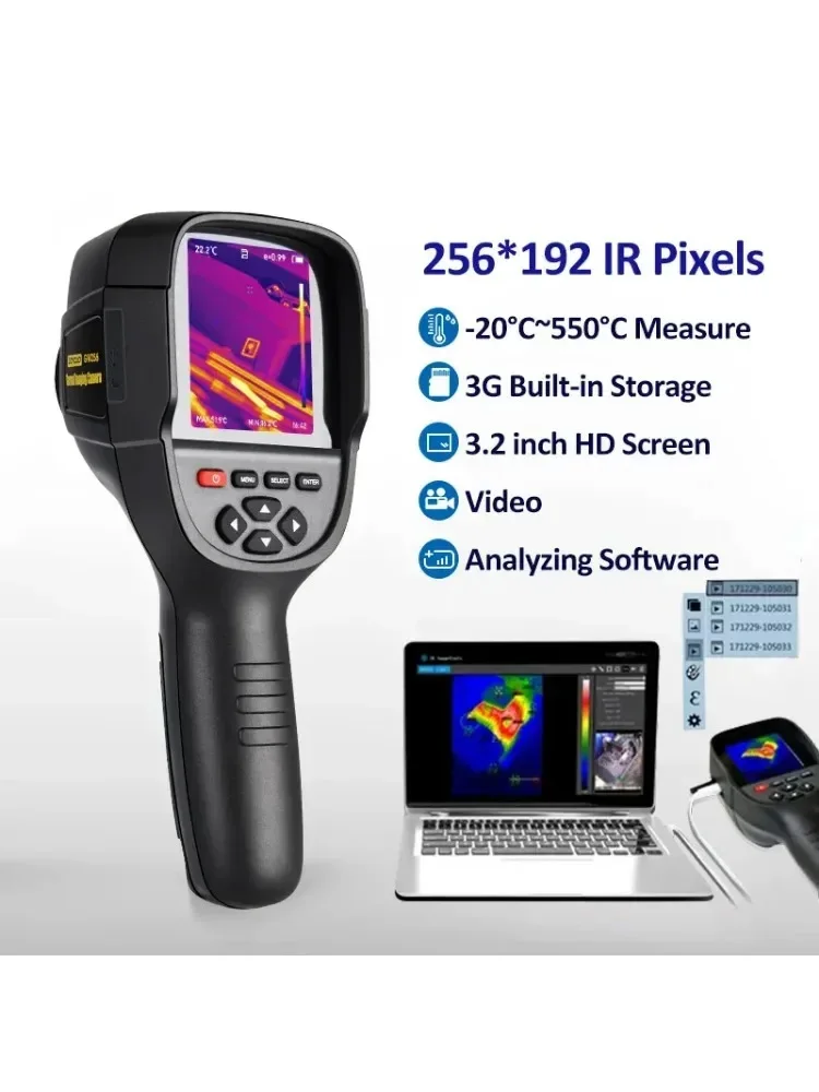 Handheld Thermal Imaging Camera For Water Pipe Leak and Power Electrical 256*192 Infrared Thermal Imager HT-18+