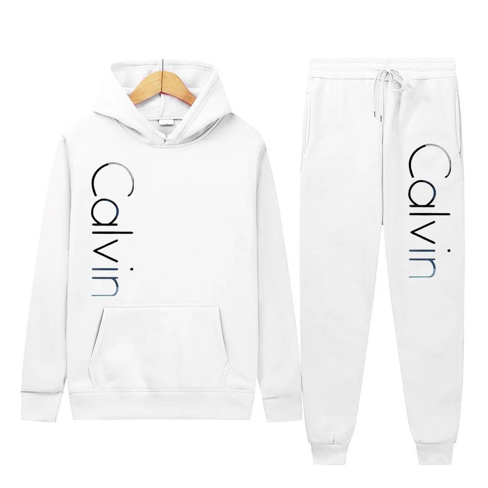 2025 autumn and winter men's casual velvet warm zipper sports trousers set