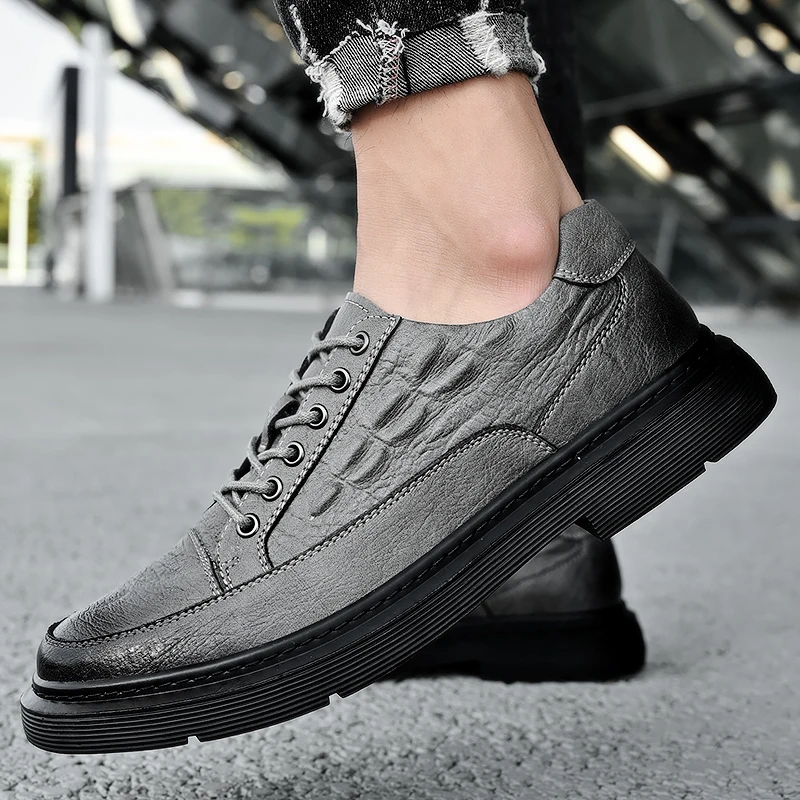 

Men's Loafers Casual Shoes Men Sneakers Genuine Leather Light Outdoor Comfortable Walking Flat Footwear Shoes Fashion Sewing