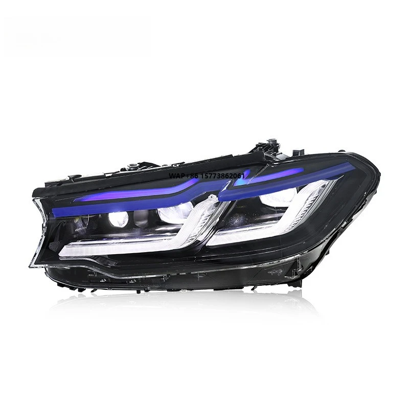 

1 Unit for 18-20 5 Series G30 Headlight Assembly Modification Thunder Style Blue Eyebrow LED Daytime Steering Lens