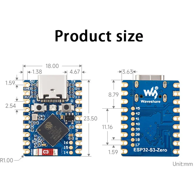 1/5/20 SZT. ESP32-S3-Zero/N8R8 ESP32-S3 Mini Płytka Rozwojowa 2.4GHz Wi-Fi BLE5 Wbudowana 4MB/8MB Pamięci Flash Moduł Supermini ESP32 S3 — zdjęcie produktu 4