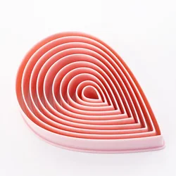 10Pcs 1.5-9.6cm Rose Flower Petal Shape Pastry Baking Mold Polymer Clay Cutters for Earring Jewelry Water Droplets Cookie Cutter