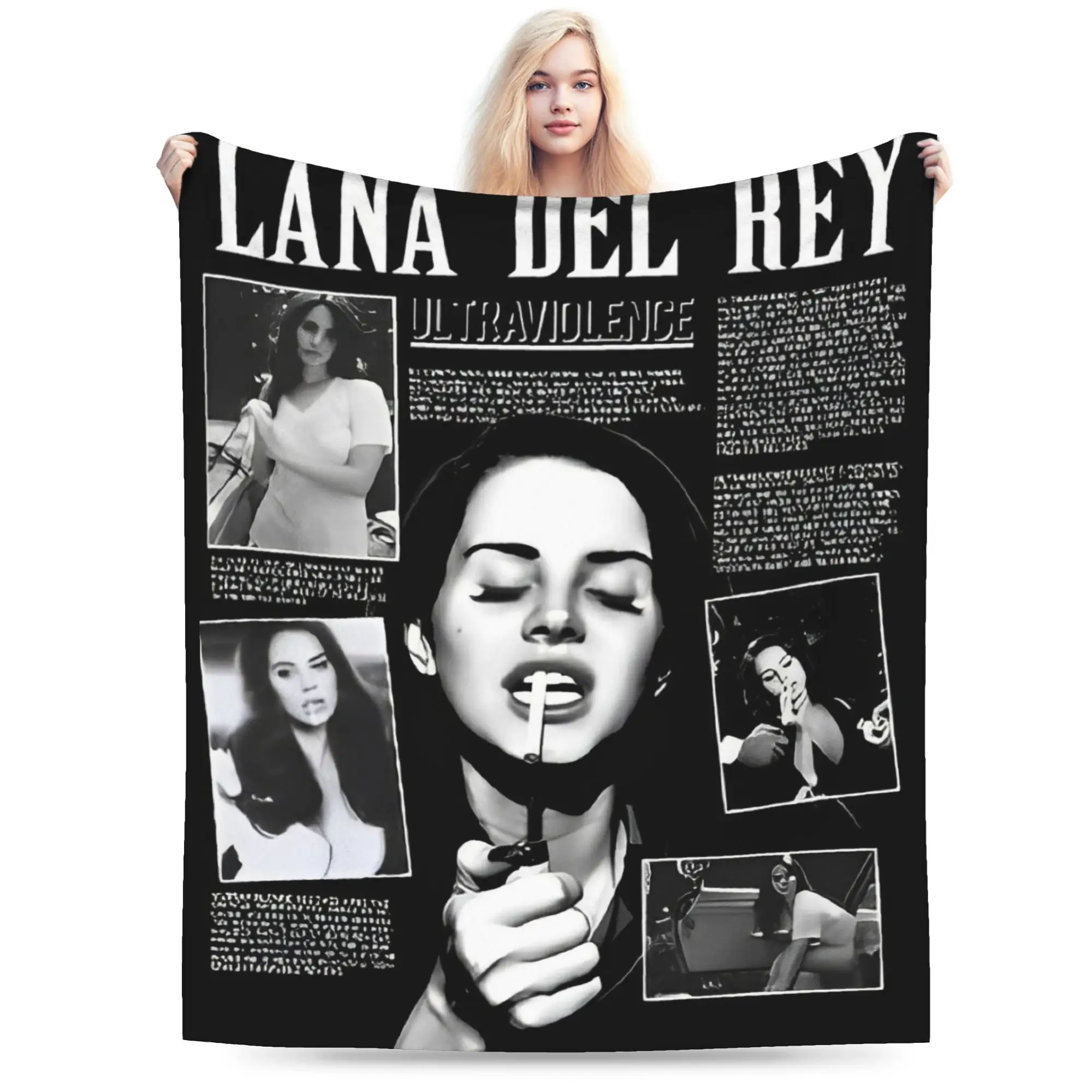 لانا ديل ري Ldr بطانية مطبوعة للرجال والنساء دافئة مريحة رقيق رمي البطانيات للأريكة 50x60 بوصة أحجام متعددة #5