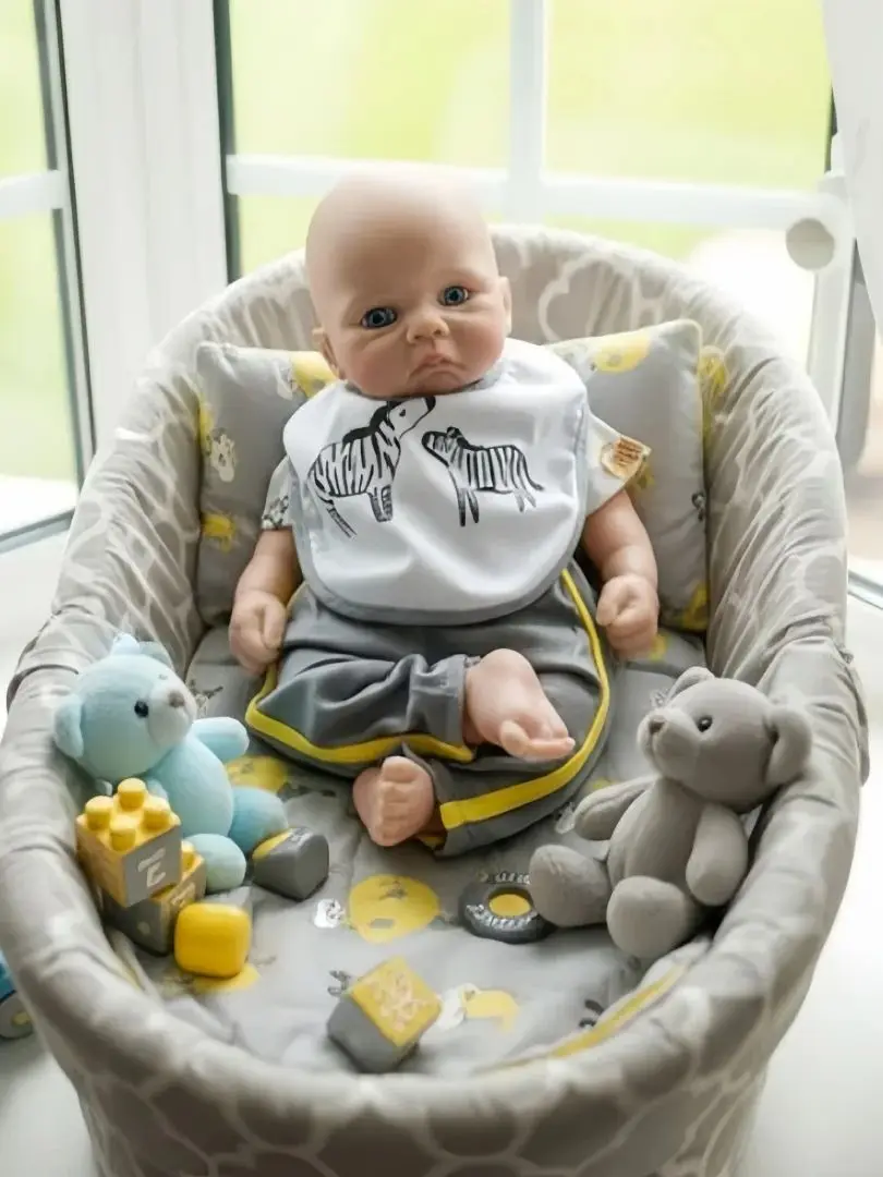 1 STUK/16 Inch Waterdichte siliconen reborn poppenjongen met geschilderde & ongeschilderde huid, handgemaakte reborn siliconen poppenjongen - afbeelding 2