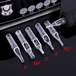 50Pcs Sterilized Disposable Transparent Tattoo Machine Gun Nozzle Tips Plastics Tube For Tattoo Machine Kits