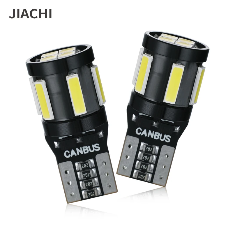 

Jiachi 100pcs 194 LED Light Bulb 6000K White Super Bright 168 W5W T10 Wedge LED Replacement Bulbs CANBUS Error Free for Car 12V