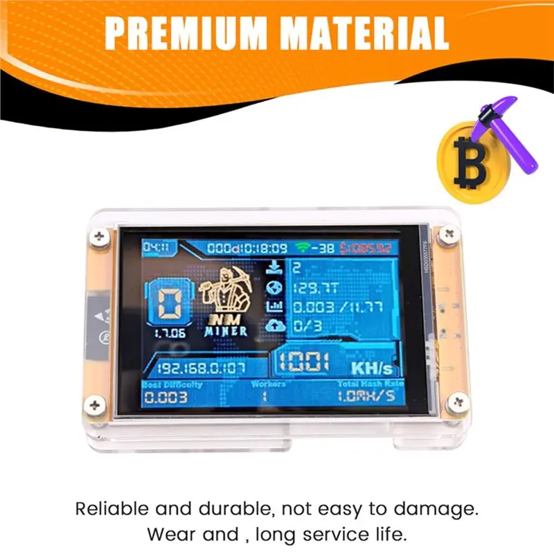 B03C-Nmminer Crypto Lottery BTC Solo Miner 1010KH/S With 3.5 Inch Smart Display For Nerdminer V2 Bitcoin