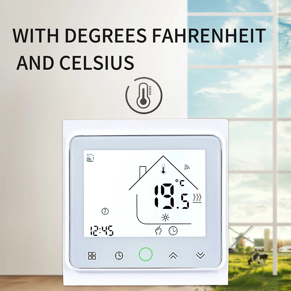 Imagem -04 - Smart Wifi Touch Screen Termostato Piso Elétrico Aquecimento Mat Cabo de Fio Casa Aquecimento Google App Controller