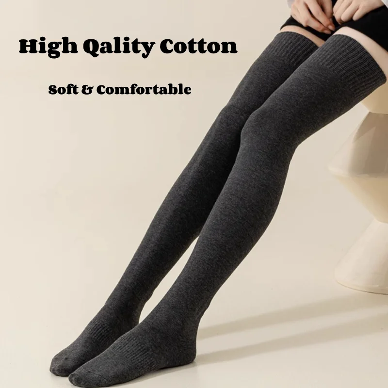 Women's Stockings Winter Thick Cotton Long Sock Knee Over-Knee Thigh-High Hosiery Spring Socks Leg Covers Female Wear Warm Socks