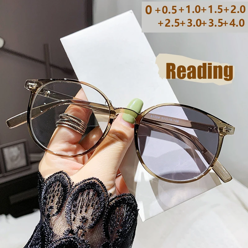 Lichtempfindliche farbwechselnde Lesebrille für Damen und Herren, modische hochauflösende Anti-Blaulicht-Lesebrille 81009