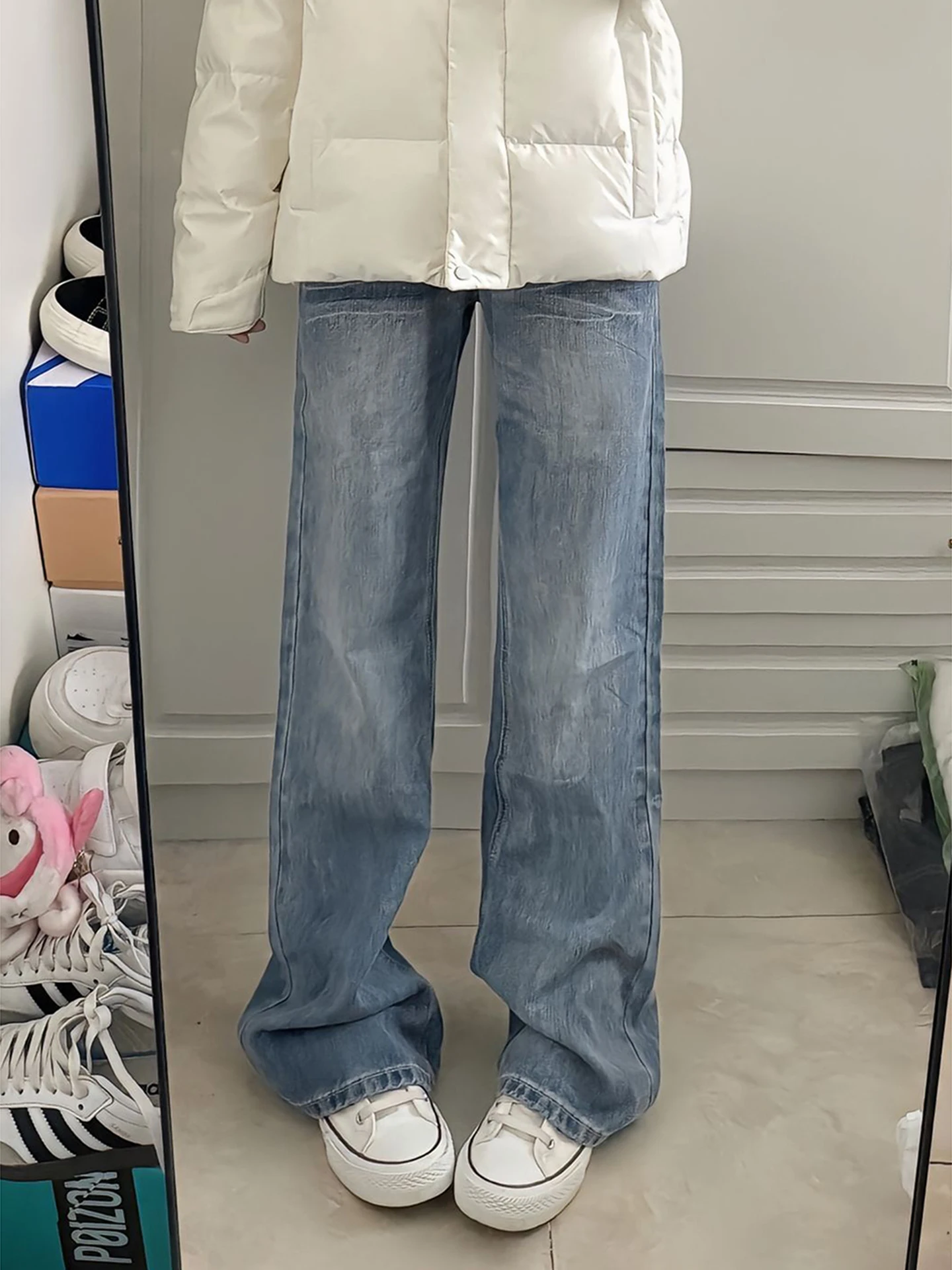 

Джинсы с синим узором «Молния» для мужчин и женщин, в американском стиле, зауженные, прямые, расклешенные, осенние модные джинсы