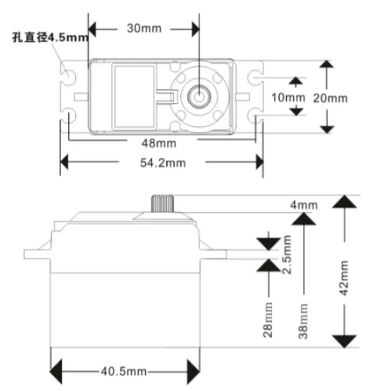 FT835BL 25T/5.9mm ブラシレス標準電圧、高トルク、スチールギア、6v 30kg サーボ HS-7955TG/HS-7950TH の代替品