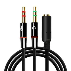Computer Headphone Adapter Audio Cable 2-in-1 Adapter Phone Microphone 1/2 Converter Splitter