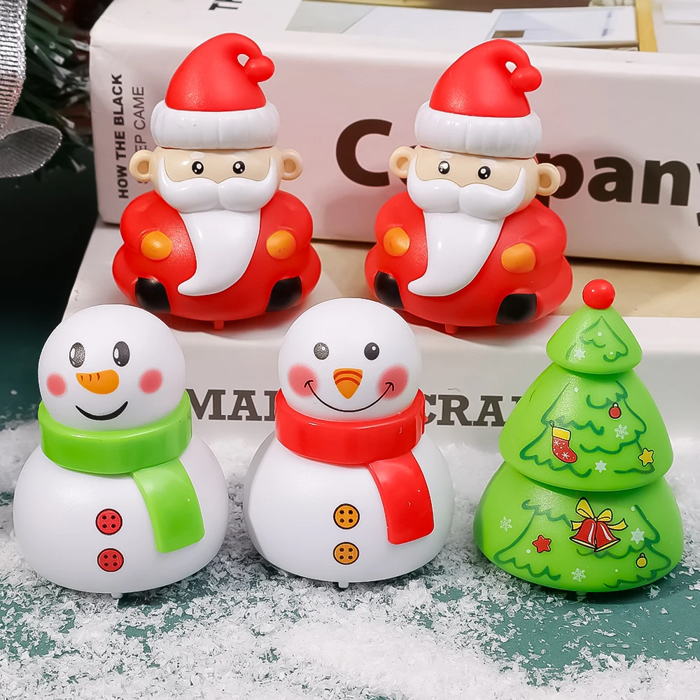 1/2pcs Children's Christmas Mini Inertia Pull-back Toys Cartoon Snowman Santa Claus Car Model Toys Interactive Game Props Gift