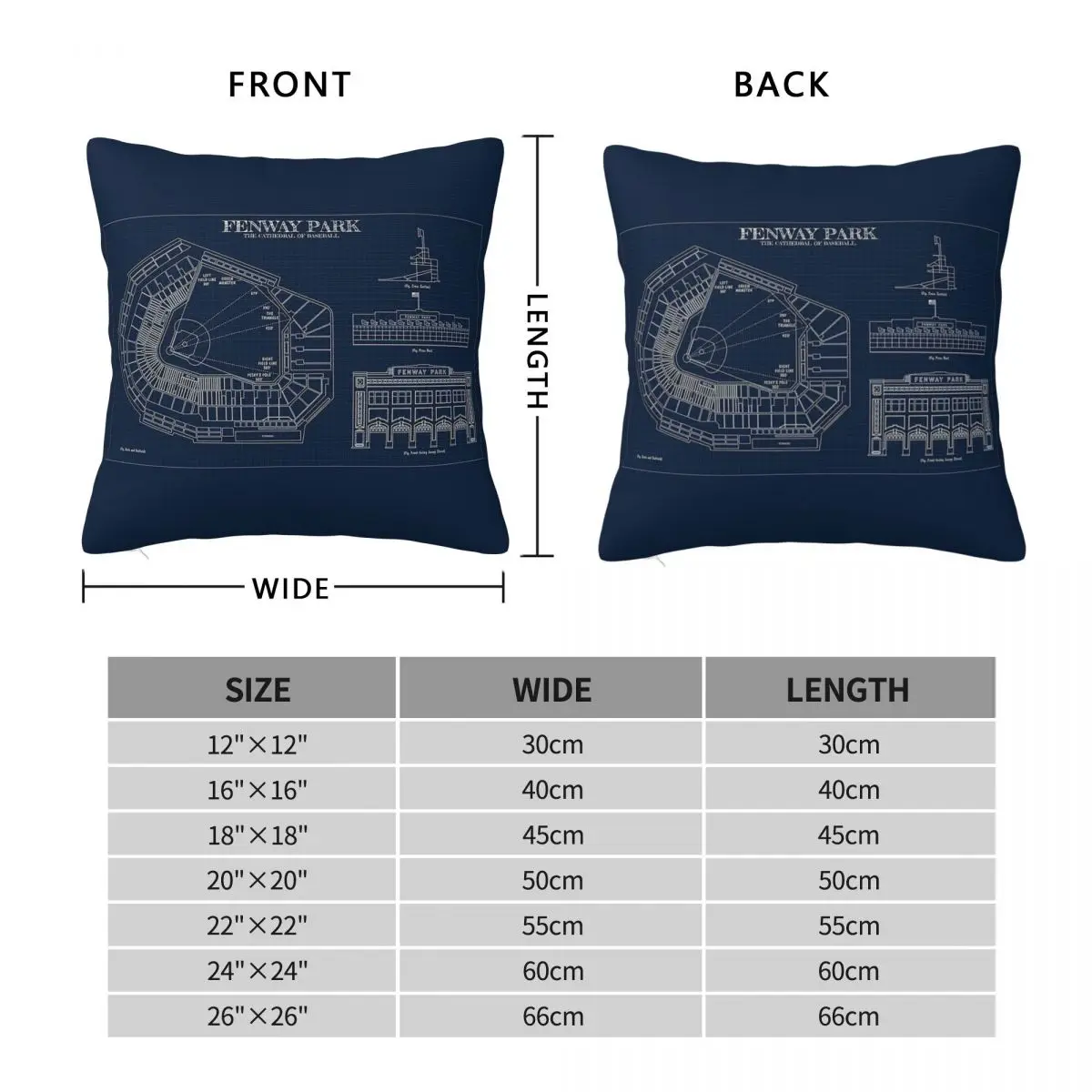 Fenway Park Cathedral Of Baseball Square Pillowcase Polyester Linen Velvet Pattern Zip Decor Throw Pillow Case Room Cover