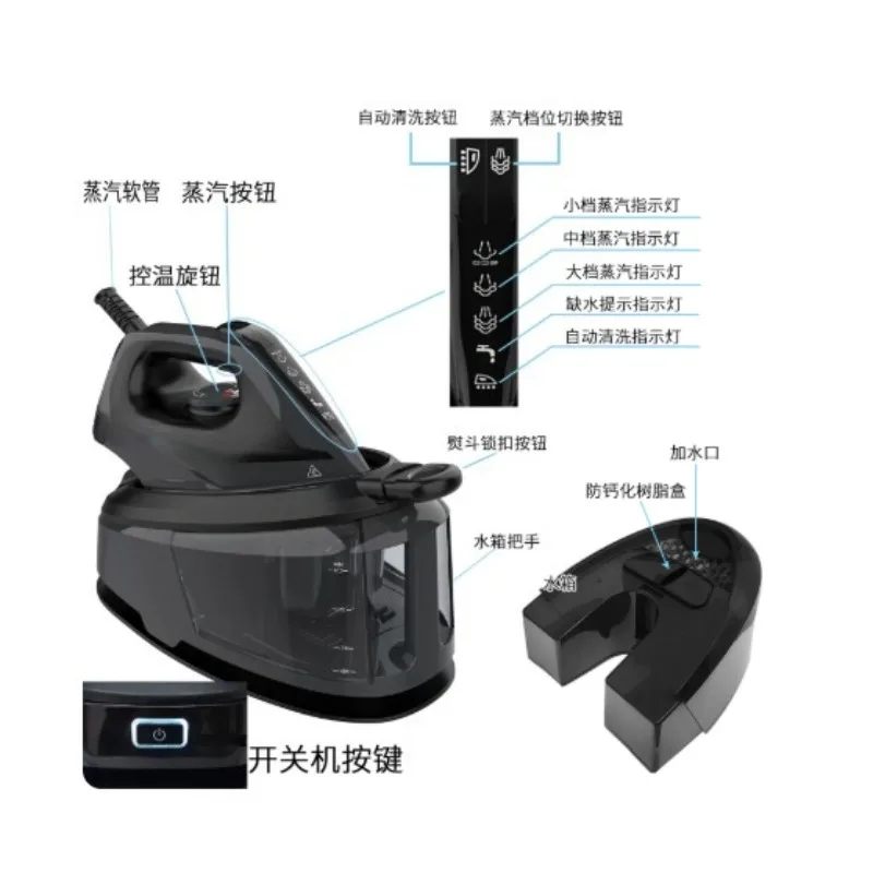 Commercial Steam Iron, Large Water Tank, Auto Shut Off, Home Garment Ironing Tool