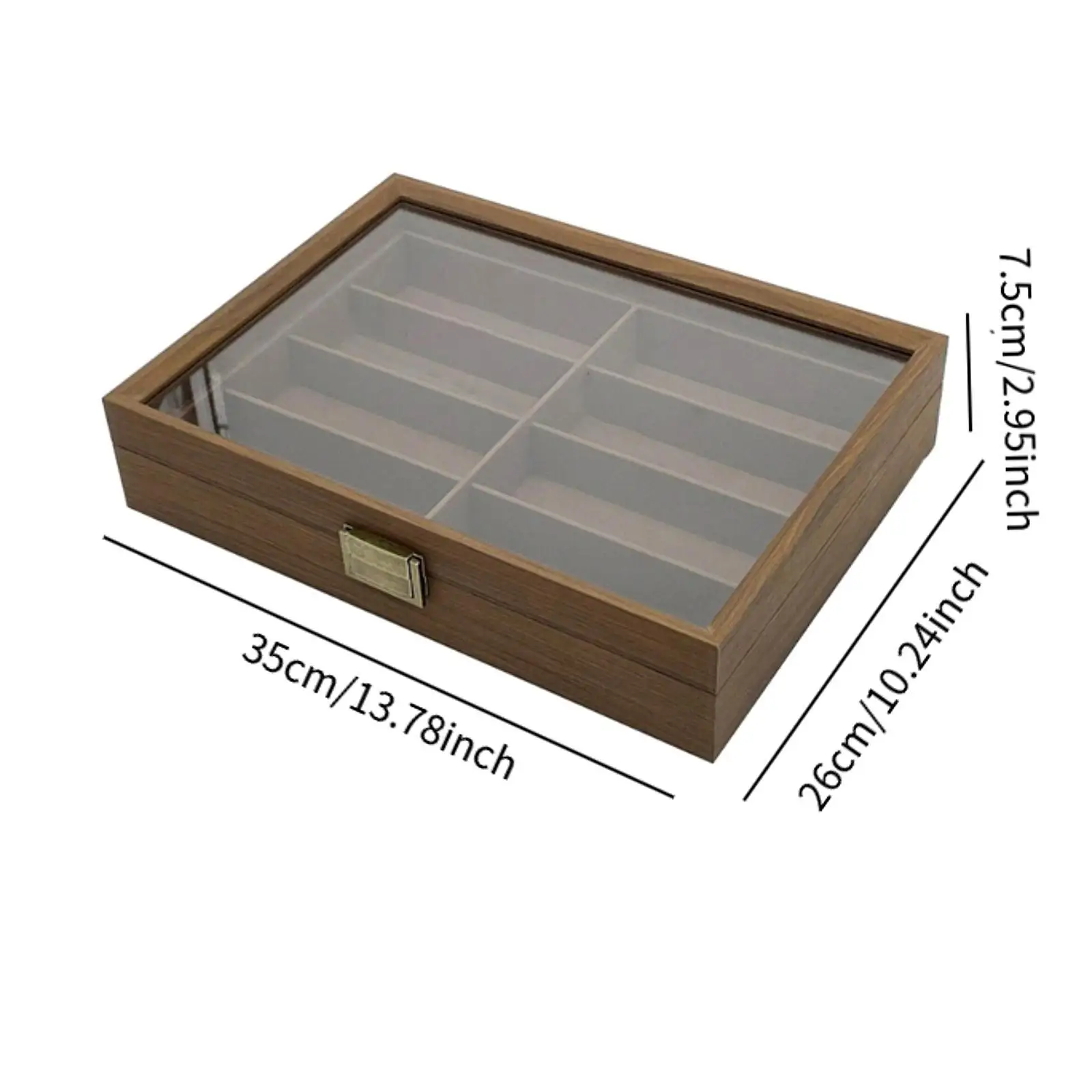 Wooden Sunglasses Organizer Box 8 Grids Display Case for Room