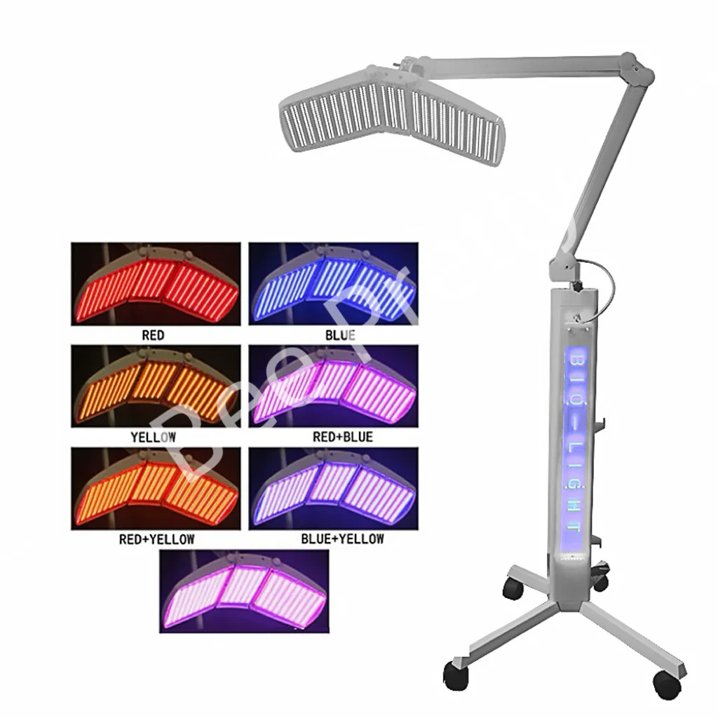 Portable 7 Color LED Red and Blue Facial Treatment Rejuvenation Spray Hot and Cold Compress Beauty Treatment Machine Salon