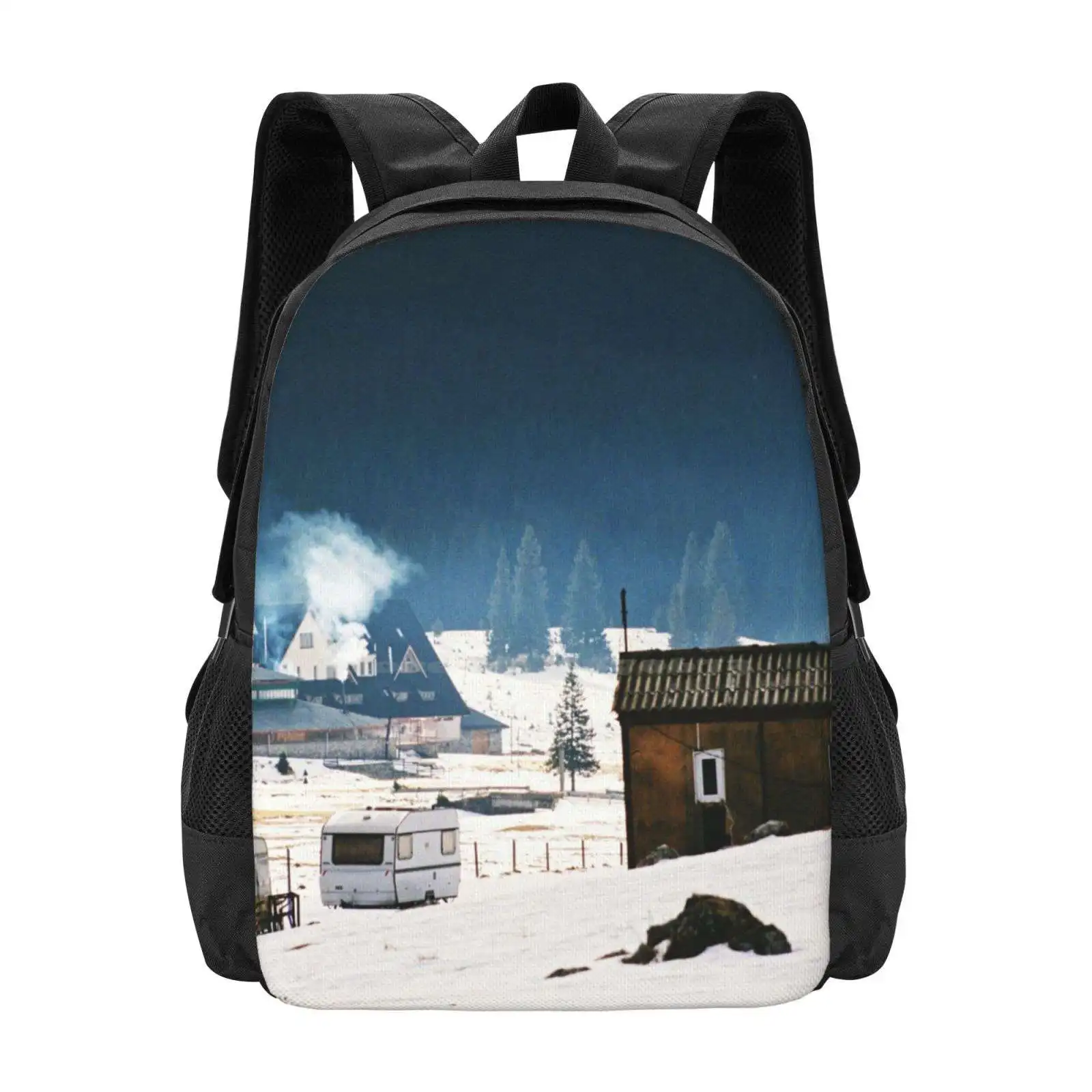 

Winter Fairy Tale Hot Sale Schoolbag Backpack Fashion Bags Winter Fairy Tale Mountains Adventure Into The Wild Trees Caravan