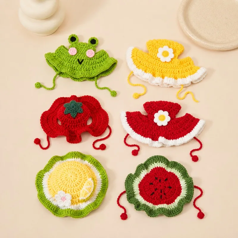 Handmade Knitted Puppy/cat/frog Shaped Pet Hat, Made of Polyester, A Fun Party Headpiece, Suitable for Small Cats and Dogs.