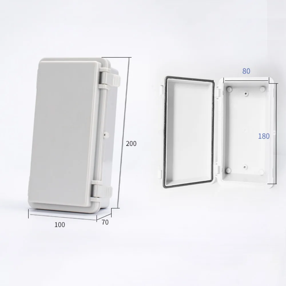 Outdoor Sealed Electrical Plastic Enclosure IP66 Waterproof ABS Distribution Box with Hasp Transparent Cover