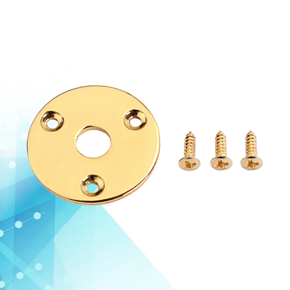 

Round Guitar Jack Plate Indented 1/4 Inch Guitar Pickup Output Input Jack Socket Plate Metal Jack Plate With Screws for Electric