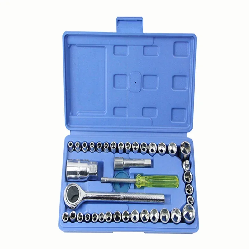 

New Small 40-piece Manual Hardware Tool Set Machine Repair Socket Wrench Auto Repair Tool Set
