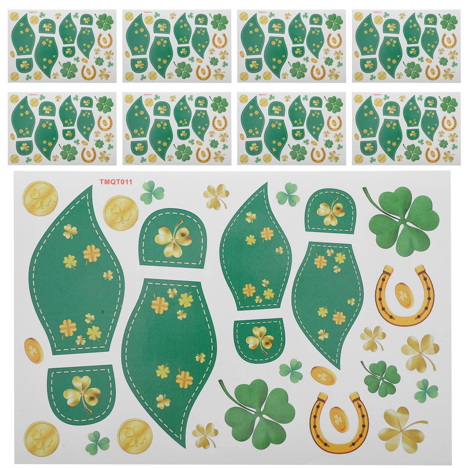

Four Leaf Kid Decal Decorative Home Patricker Adorn Favor Decoration Day Festival Footprint Patrick Room Decor