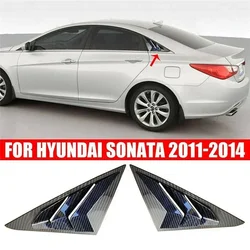 Look Glass Louver Shutter Cover Exterior Door Panel ABS Car Accessories Carbon Fiber For Hyundai Sonata 2011 - 2014