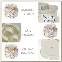 Rotating Desk Organizer, Large Pen & Makeup Brush Holder for Office/Dorm/Vanity, Stickers Randomly Shipped 5